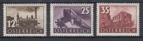 Österreich 1937 Eisenbahn Lokomotiven  Mi.-Nr. 646-48 Satz 3 Werte **