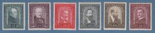 Österreich 1932 Wohlfahrt: Österreichische Maler Mi.-Nr. 545-550 postfrisch **