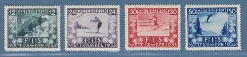 Österreich 1933 FIS-Wettkämpfe in Innsbruck, Mi.-Nr. 551-554 Satz 4 Werte ** 