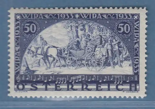 Österreich WIPA 1933 Postkutsche normales Papier, Mi-Nr. 555A postfrisch **