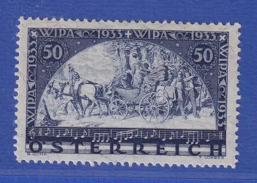 Österreich WIPA 1933 Postkutsche gefasertes Papier, Mi-Nr. 556A postfrisch **
