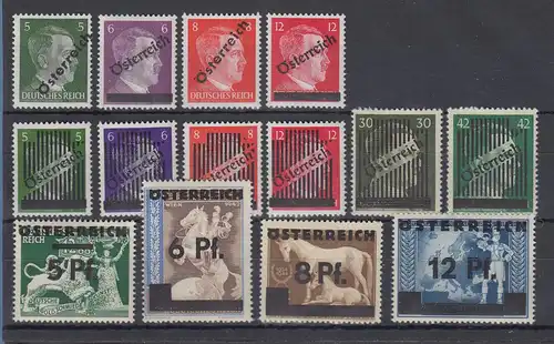 Österreich 1945 Wiener Ausgaben Mi.-Nr. 660-673   3 Sätze **