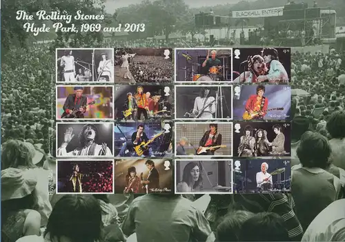Großbritannien 2022 Briefmarken The Rolling Stones Bogen Hyde Park 1969 und 2013