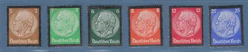 Deutsches Reich 1934 Tod von Hindenburg, Mi.-Nr. 548-553 Satz komplett ** 