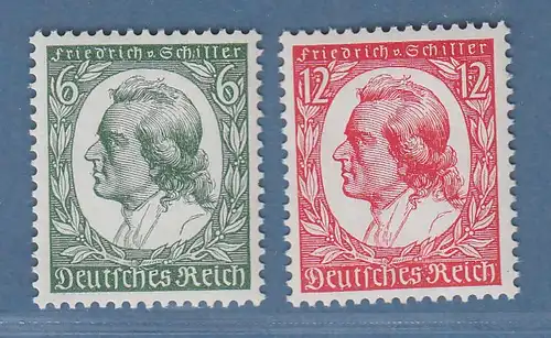 Deutsches Reich 1934 Friedrich Schiller Mi.-Nr. 554-555 Satz 2 Werte ** 