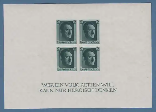 Deutsches Reich 1937 zum 48. Geburtstag von Adolf Hitler Mi.-Nr. Block 8 **