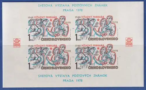 Tschechoslowakei 1978 Briefmarkenausstellung Prag Mi.-Nr. Block 34 postfrisch **