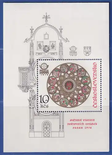 Tschechoslowakei 1978 Int. Briefmarkenausstellung Prag Mi.-Nr. Block 35 A **