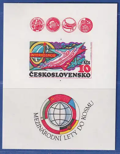 Tschechoslowakei 1979 Weltraumforschung Interkosmos Mi.-Nr. Block 40 B **