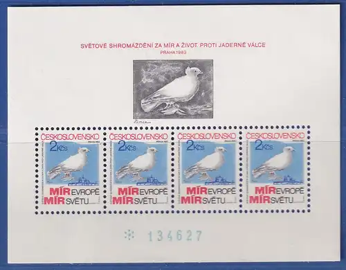 Tschechoslowakei 1983 Friedenstreffen Prag Mi.-Nr. Block 54 **