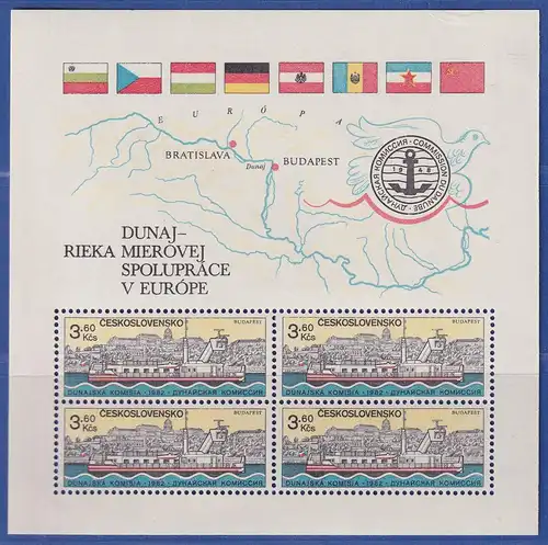 Tschechoslowakei 1982 Europäische Donau-Kommission Mi.-Nr. Block 52 **