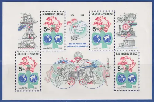 Tschechoslowakei 1984 - 110 Jahre Weltpostverein UPU Mi.-Nr. Block 58 **
