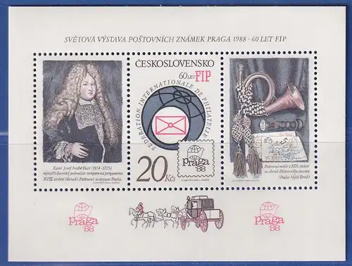 Tschechoslowakei 1986 Briefmarkenausstellung Prag Mi.-Nr. Block 67 A **