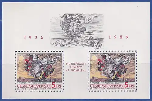 Tschechoslowakei 1986 - 50. Jahrestag der Interbrigaden Mi.-Nr. Block 68 **