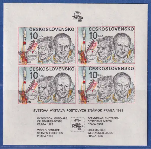 Tschechoslowakei 1988 Briefmarkenausstellung Prag Mi.-Nr. Block 73 postfrisch **