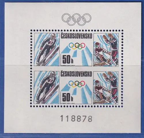 Tschechoslowakei 1988 Olympiaden Calgary und Seoul Mi.-Nr. Block 74 **