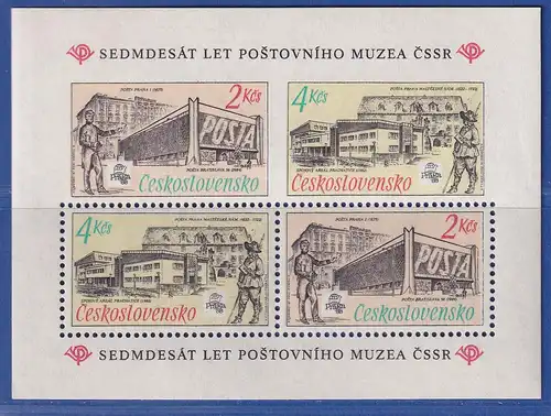 Tschechoslowakei 1988 - 70 Jahre Postmuseum Mi.-Nr. Block 79 postfrisch **