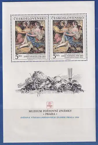 Tschechoslowakei 1988 Briefmarkenausstellung Prag Postmuseum Mi.-Nr. Block 88 **