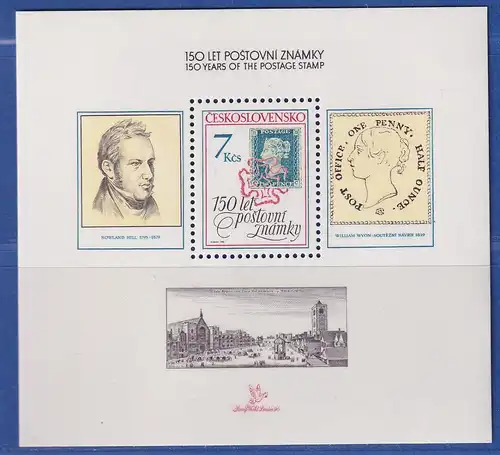 Tschechoslowakei 1990 - 150 Jahre Briefmarken Mi.-Nr. Block 95 postfrisch **