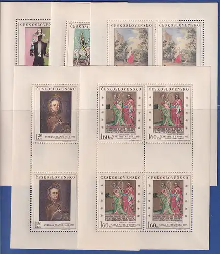 Tschechoslowakei 1967 Kunstwerke Mi.-Nr. 1748-1752 KLEINBOGENSATZ **