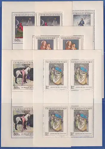 Tschechoslowakei 1969 Kunstwerke Mi.-Nr. 1910-1914 KLEINBOGENSATZ **