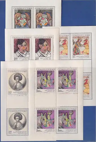 Tschechoslowakei 1972 Kunstwerke Mi.-Nr. 2105-2109 KLEINBOGENSATZ **