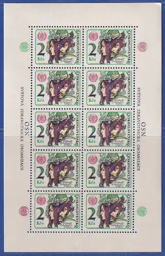 Tschechoslowakei 1976 Anti-Raucherkampagne Mi.-Nr. 2339 KLEINBOGEN postfrisch **