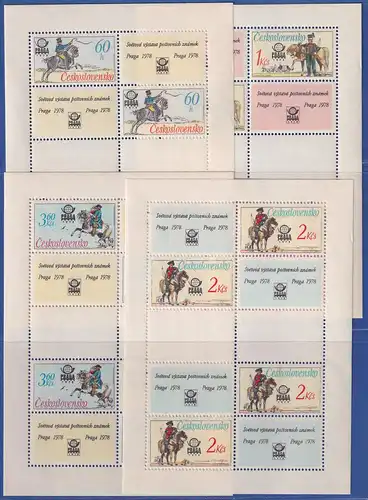 Tschechoslowakei 1977 Postuniformen Mi.-Nr. 2377-2380 KLEINBOGENSATZ **