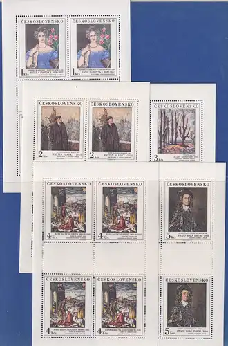 Tschechoslowakei 1985 Kunstwerke Mi.-Nr. 2841-2845 KLEINBOGENSATZ **