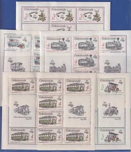 Tschechoslowakei 1987 HistorischeTechnik Mi.-Nr. 2911-2915 KLEINBOGENSATZ **