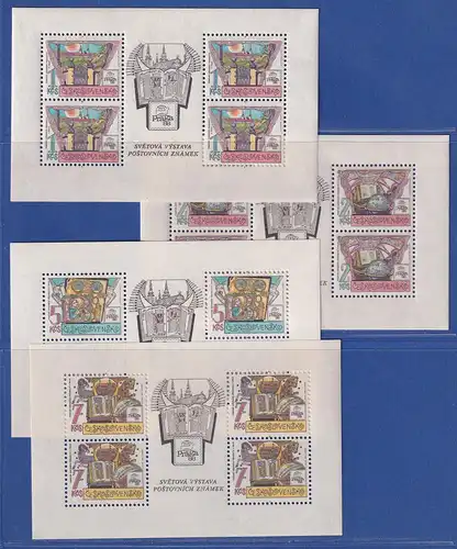 Tschechoslowakei 1988 Nationalbibliothek Prag Mi.-Nr.2957-2960 KLEINBOGENSATZ **