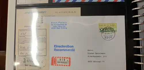 ATM 1.1 Wert 330 aus STS Wiesbaden mit TQ auf R-Brief, 8.6.84