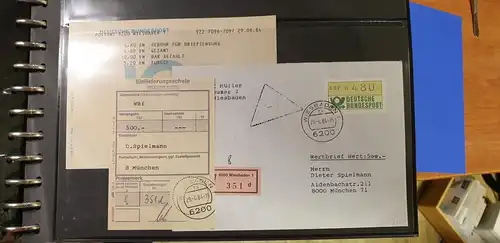 ATM 1.1 Wert 480 aus STS Wiesbaden auf Wertbrief nach München, mit TQ 