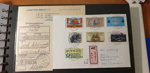 ATM 20Pfg in MIF mit 6 Sondermarken auf Wertbrief,  STS Bonn, O 5.5.83, mit TQ