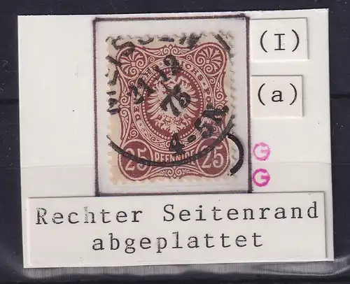 Dt. Reich 25 Pfennige Mi.-Nr. 35 I a minimale Bugspur, gestempelt, geprüft BPP