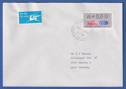 Israel Klüssendorf ATM mit Aut.-Nr. 045 1.Papier Wert 0,80 auf FDC 