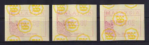 Malaysia 1987 Frama-ATM Mi.-Nr. 1 Satz 15-20-40 ** 