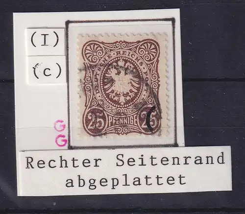 Dt. Reich 25 Pfennige Mi.-Nr. 35 I c gestempelt, geprüft BPP