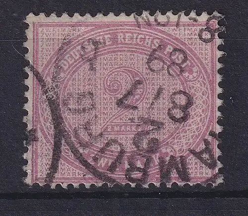 Dt. Reich 2 Mark 1889 Mi.-Nr. 37 d, gestempelt, geprüft BPP