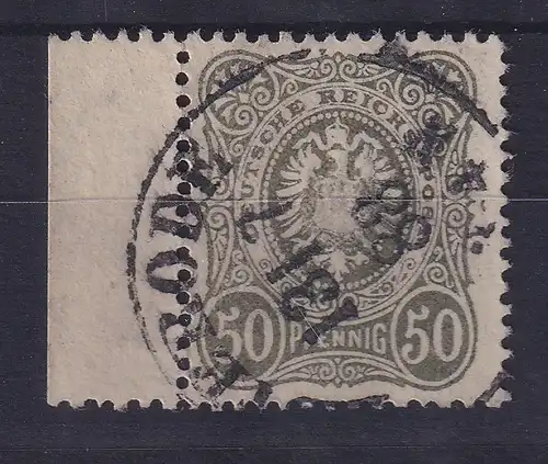 Dt. Reich 50 Pfennig Mi.-Nr. 44 b, Seitenrandstück links, geprüft BPP