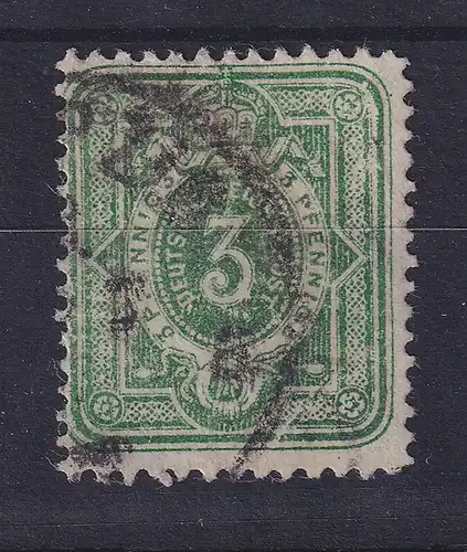 Dt. Reich 3 Pfennig Mi.-Nr. 39 I a C, gestempelt, geprüft BPP