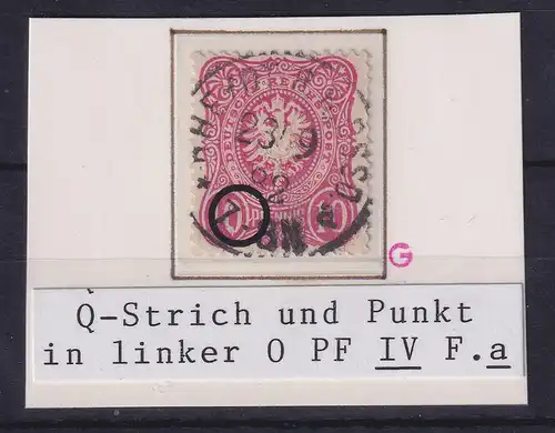 Dt. Reich 10 Pfennig Mi.-Nr. 41 a mit Plattenfehler IV, gestempelt, gepr. BPP