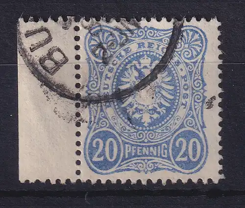 Dt. Reich 20 Pfennig Mi.-Nr. 42 a, Seitenrandstück links, geprüft BPP