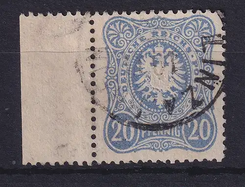 Dt. Reich 20 Pfennig Mi.-Nr. 42 b, Seitenrandstück links, geprüft BPP