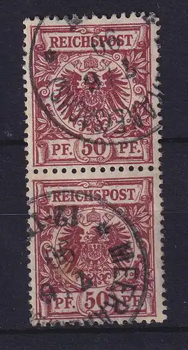 Dt. Reich 50 Pf Krone/Adler Mi.-Nr. 50 b a, senkr. Paar, gestempelt, geprüft BPP