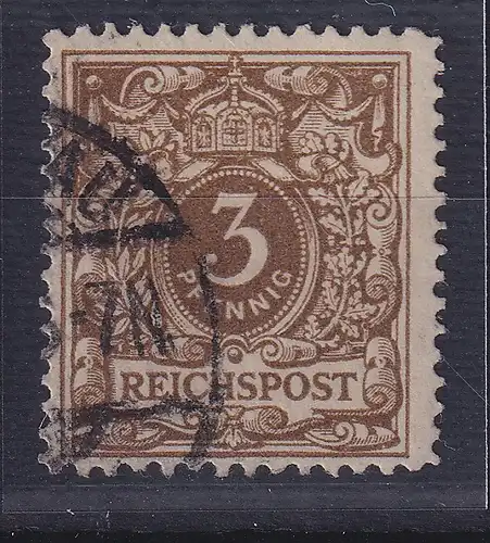 Dt. Reich 3 Pf Krone/Adler Mi.-Nr. 45 a D, gestempelt, geprüft BPP