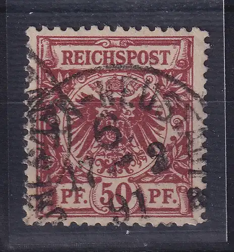 Dt. Reich 50 Pf Krone/Adler Mi.-Nr. 50 a D, kleine Mängel, O, geprüft BPP