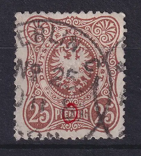Dt. Reich 25 Pfennig Mi.-Nr. 43 a Plattenfehler IV, gestempelt, geprüft BPP