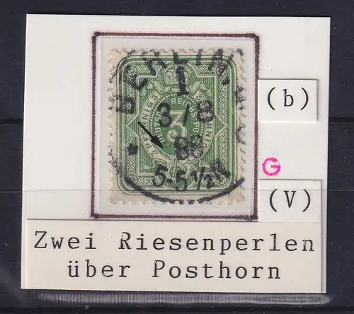 Dt. Reich 3 Pfennig Mi.-Nr. 39 b Plattenfehler V, gestempelt, geprüft BPP