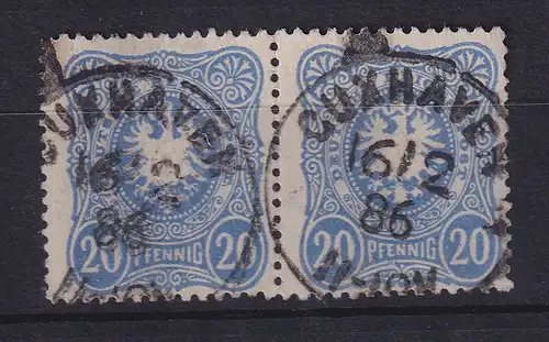 Dt. Reich 20 Pfennig Mi.-Nr. 42 b a, waag. Paar, O CUXHAVEN, geprüft BPP